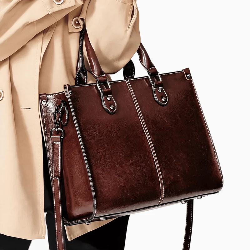 Sac à Main Femme Cuir Véritable Grande Capacité