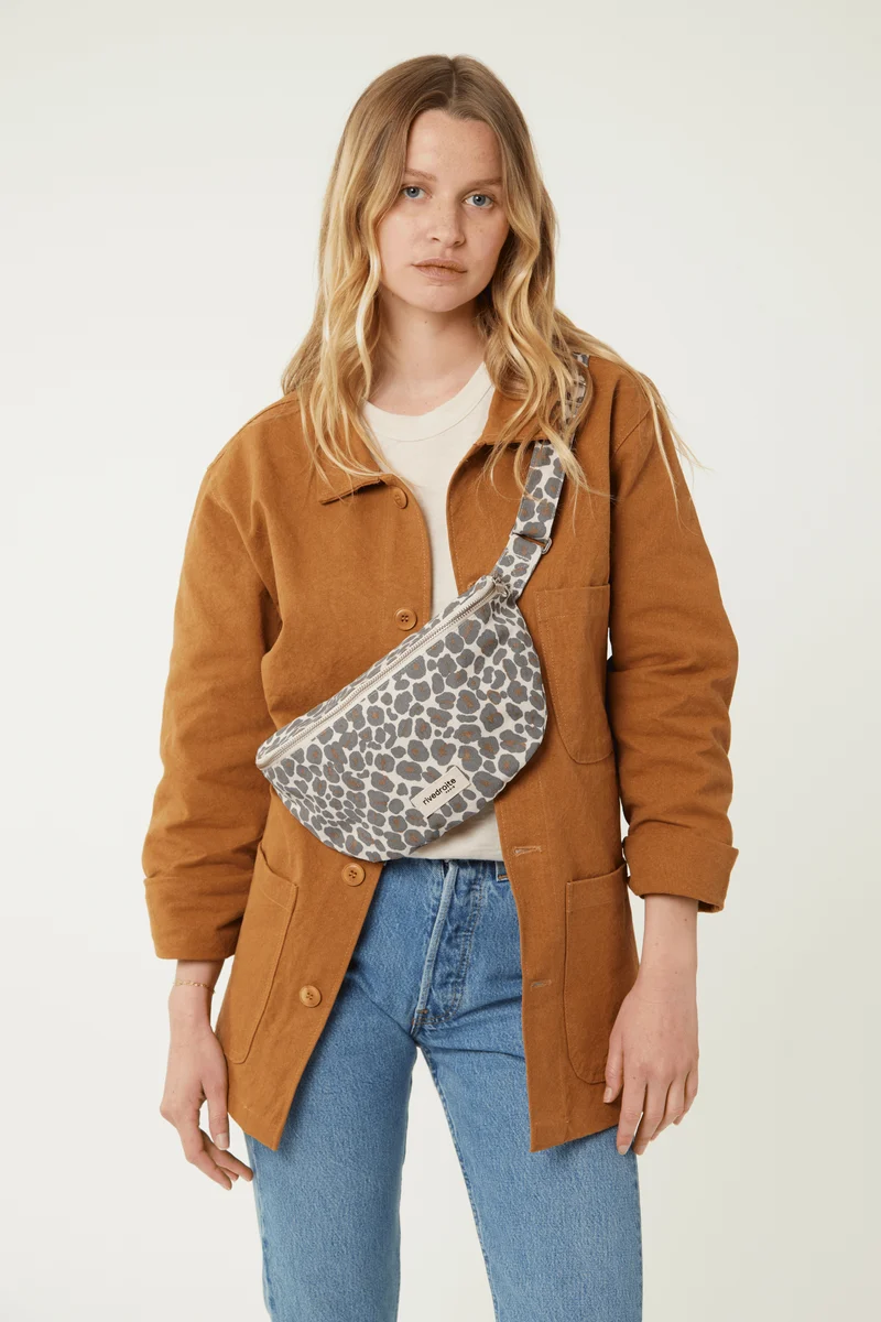 Custine le sac banane - Polycoton recyclé Léopard Gris