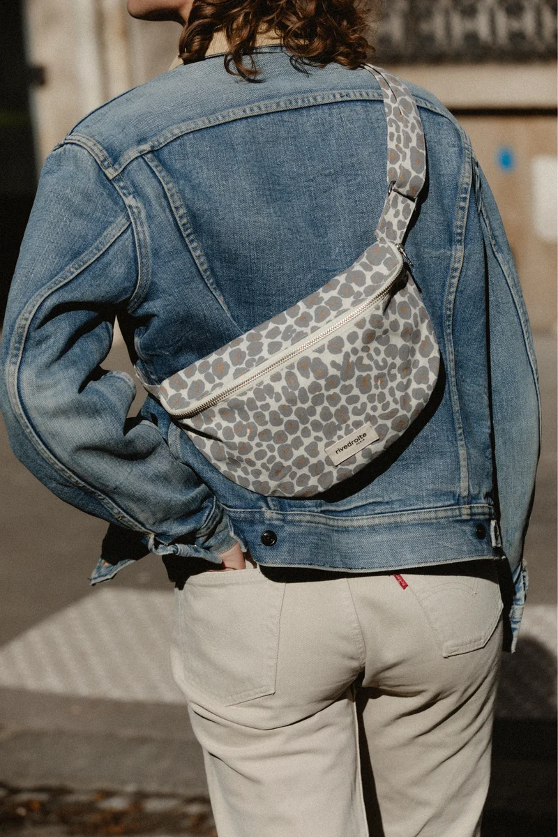 Custine le sac banane - Polycoton recyclé Léopard Gris