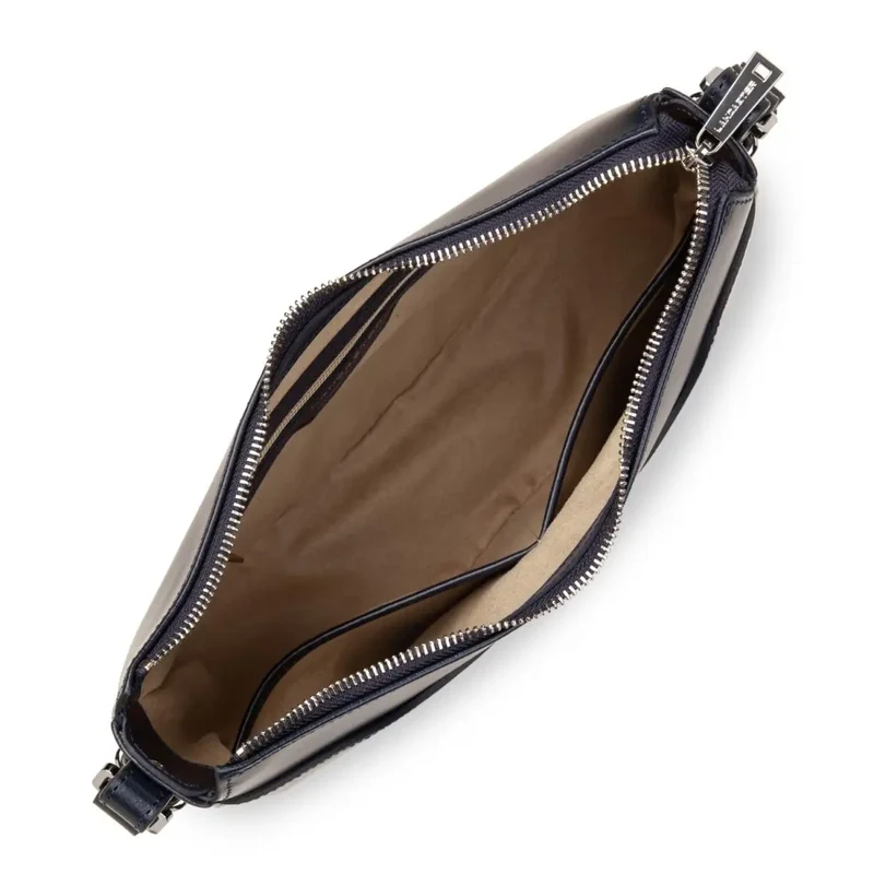 Lancaster Sac demi lune Zippé Suave Ace Bleu Foncé