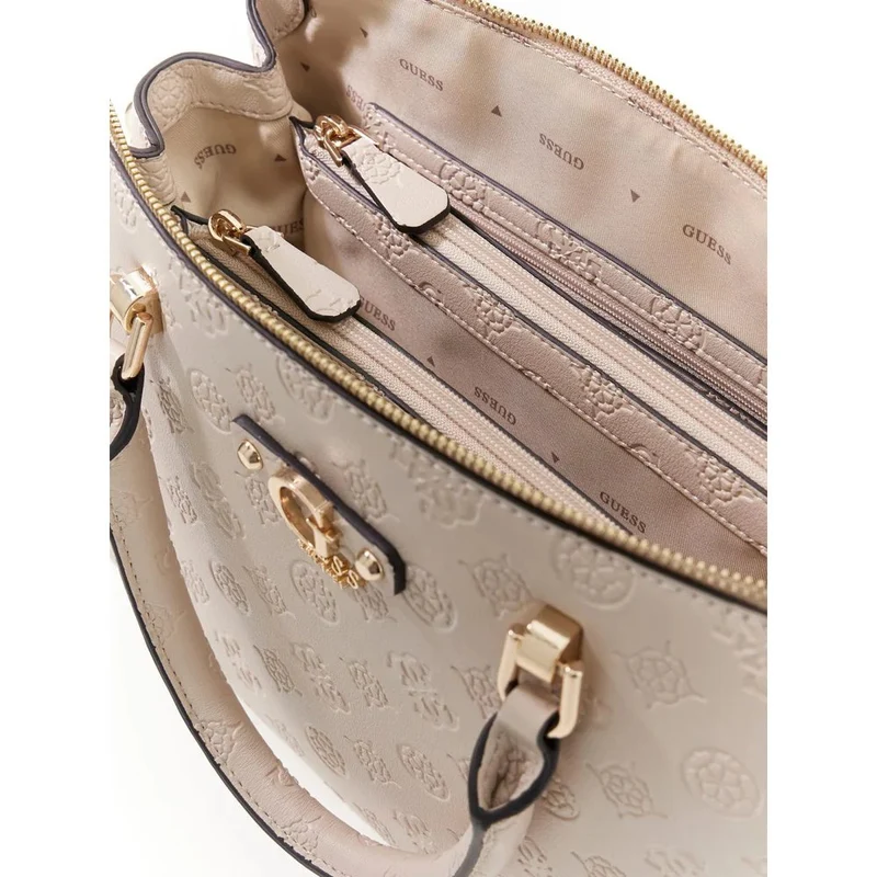 Guess Sac Bandoulière Dita Dome Satchel Light Taupe Logo