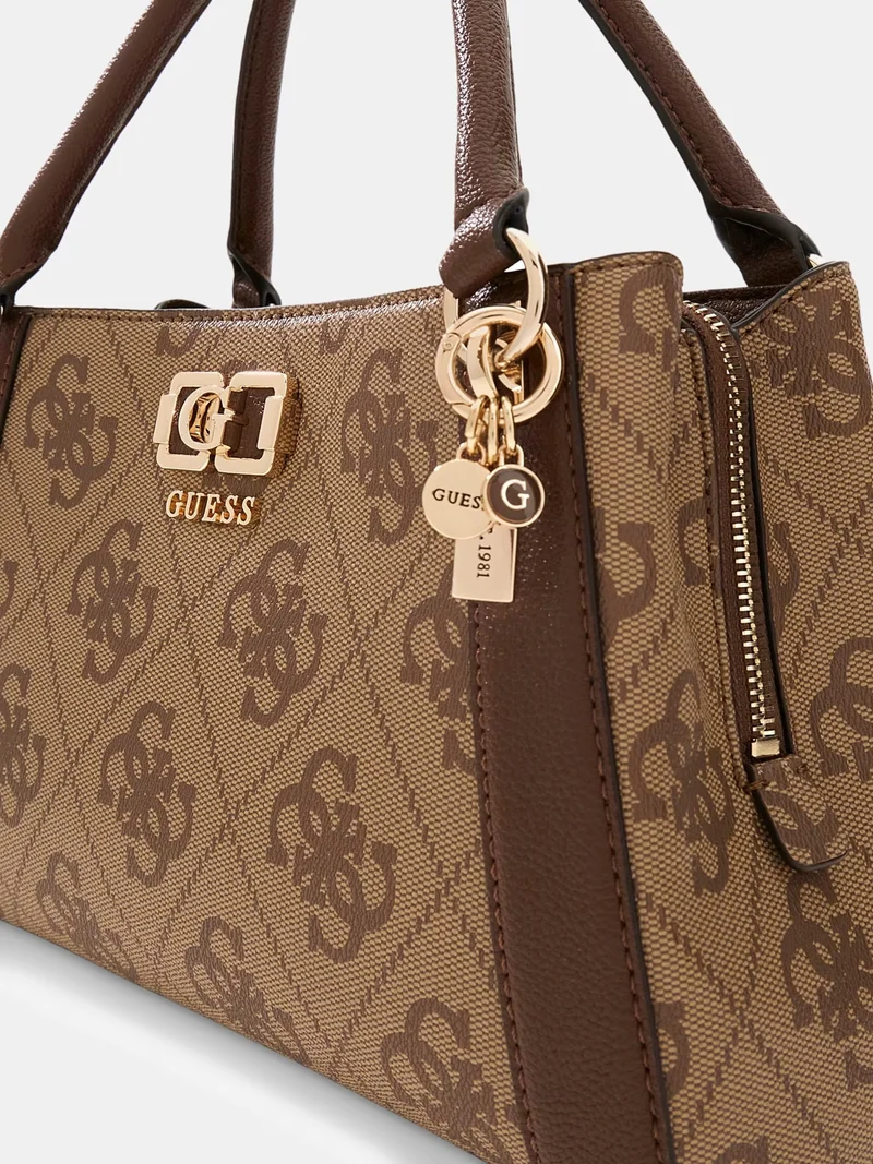 Guess Sacs à main Karnilla Logo Bucket Latte Logo/Brown