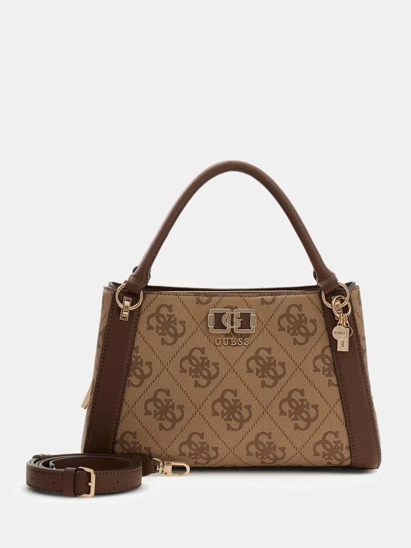 Guess Sacs à main Karnilla Logo Bucket Latte Logo/Brown