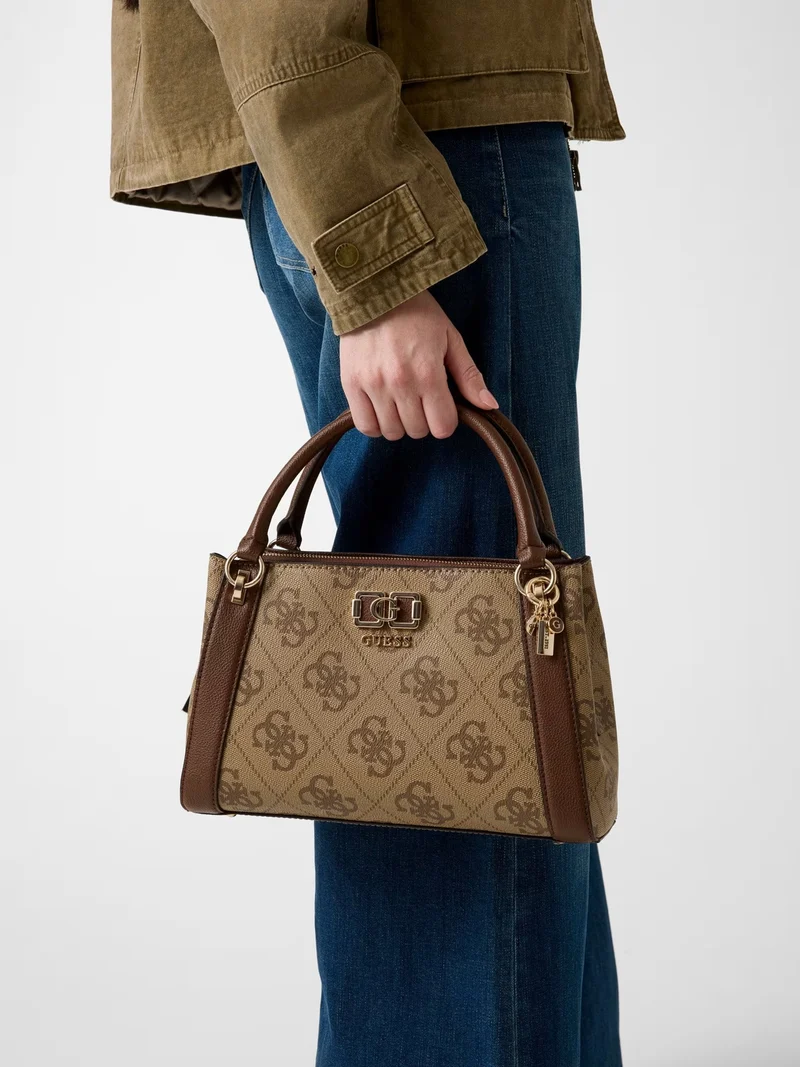 Guess Sacs à main Karnilla Logo Bucket Latte Logo/Brown