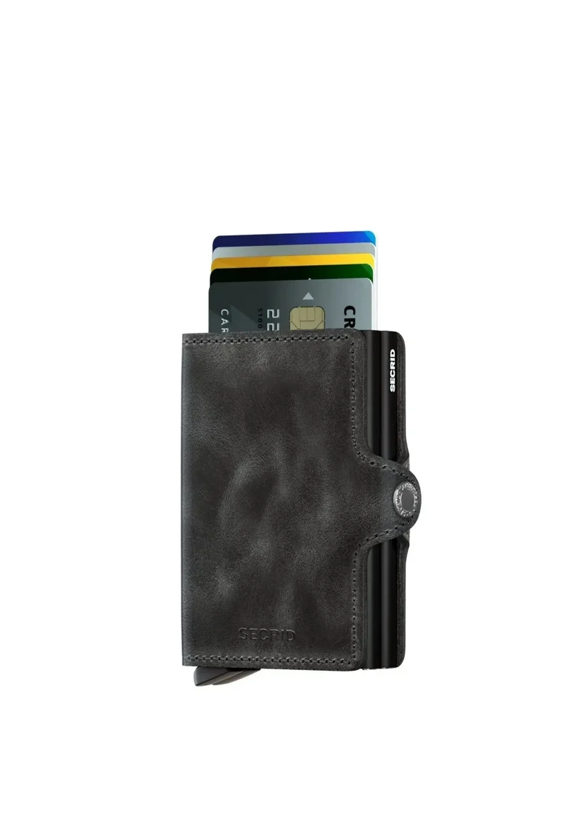 Secrid Porte cartes Anti-Piratage Twinwallet Vintage TV Noir