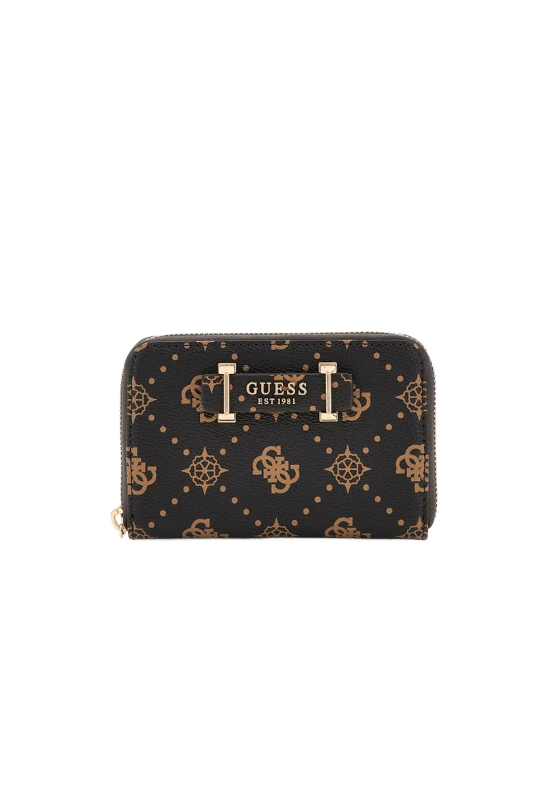 Guess Compagnon Silia Slg Medium Zip Espresso Logo