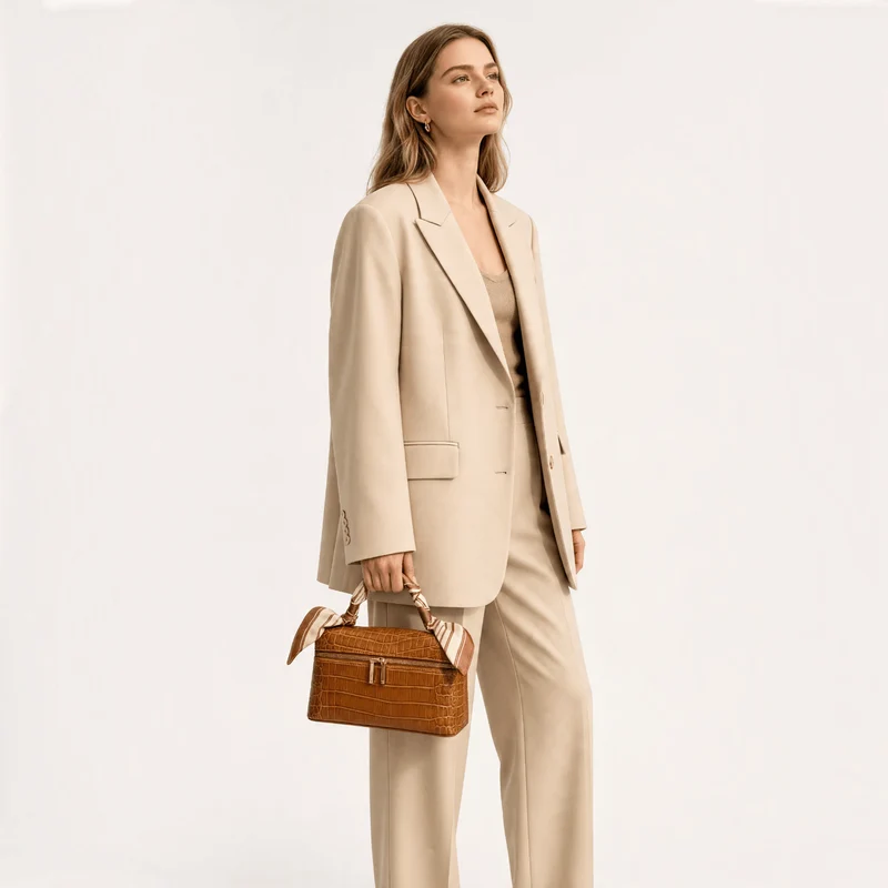 Petit Sac à Main Femme Cuir Effet Crocodile