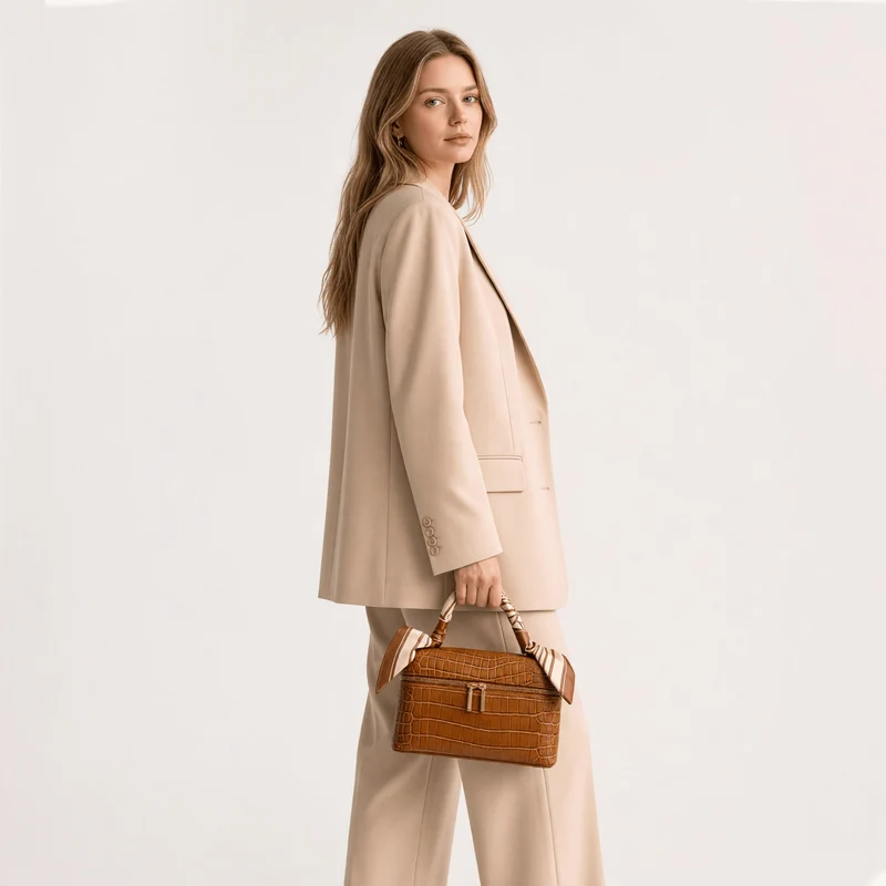 Petit Sac à Main Femme Cuir Effet Crocodile
