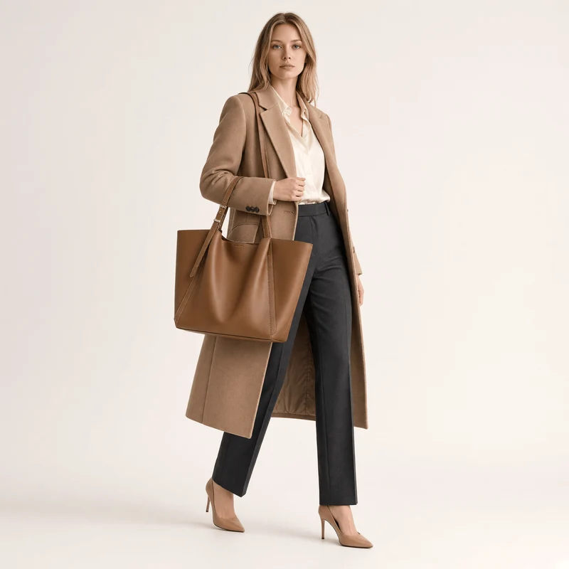 Grand Sac Femme Cuir Souple Élégant