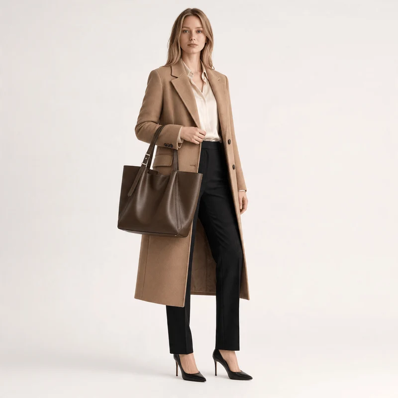 Grand Sac Femme Cuir Souple Élégant