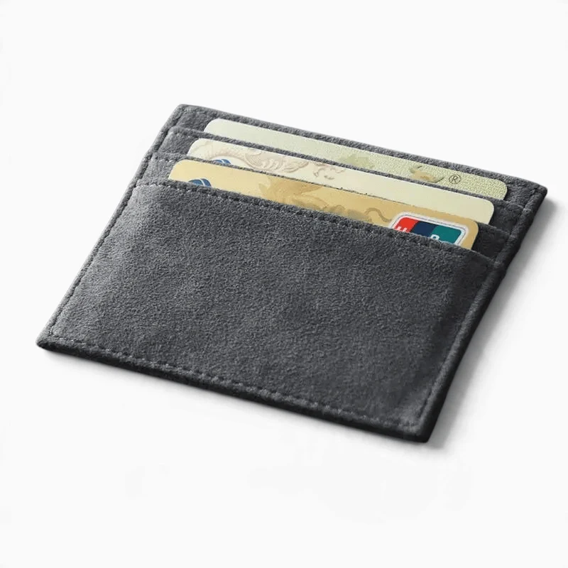 Porte-Carte Unisexe Effet Daim Multirangement