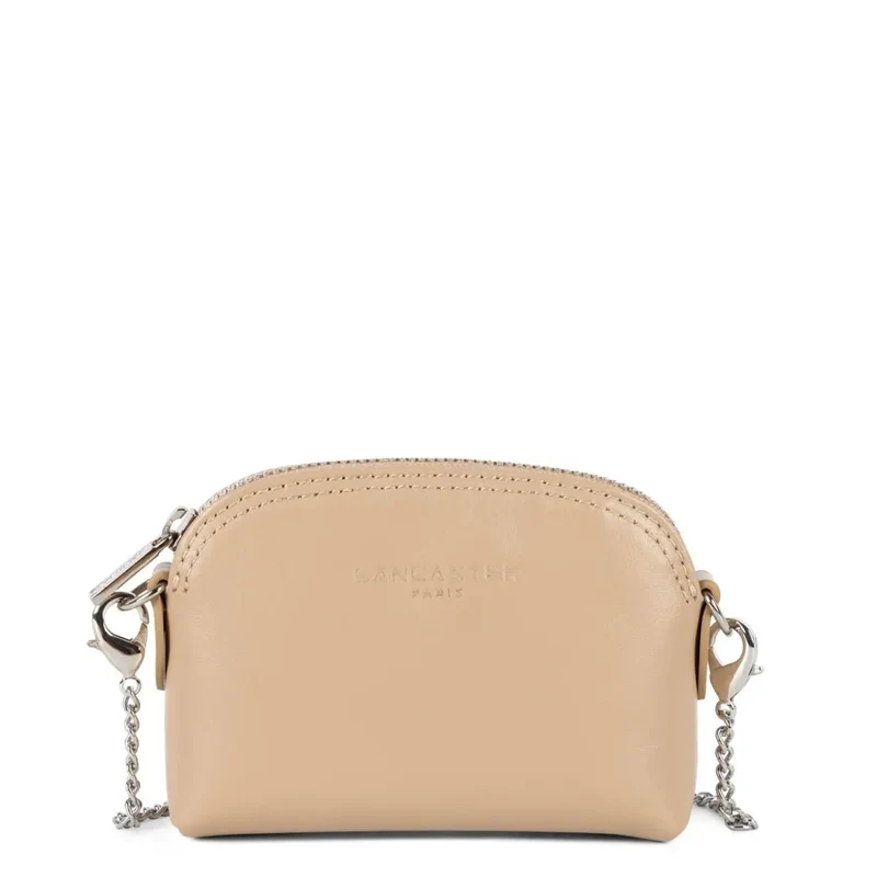 Lancaster Porte monnaie cuir Paris PM Beige foncé