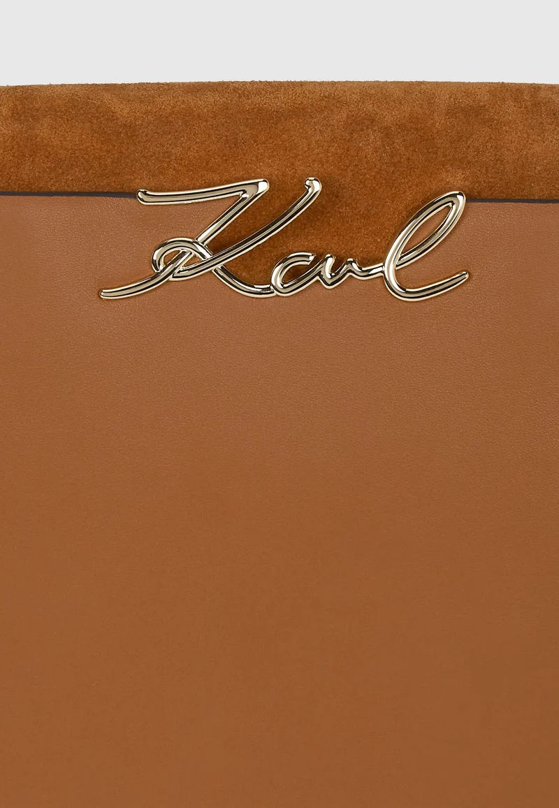 Karl Lagerfeld Sac à poignée supérieure K/Signature Tan Foncé