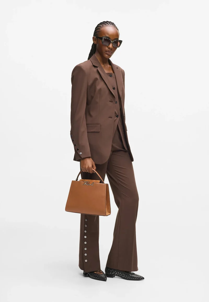 Karl Lagerfeld Sac à poignée supérieure K/Signature Tan Foncé