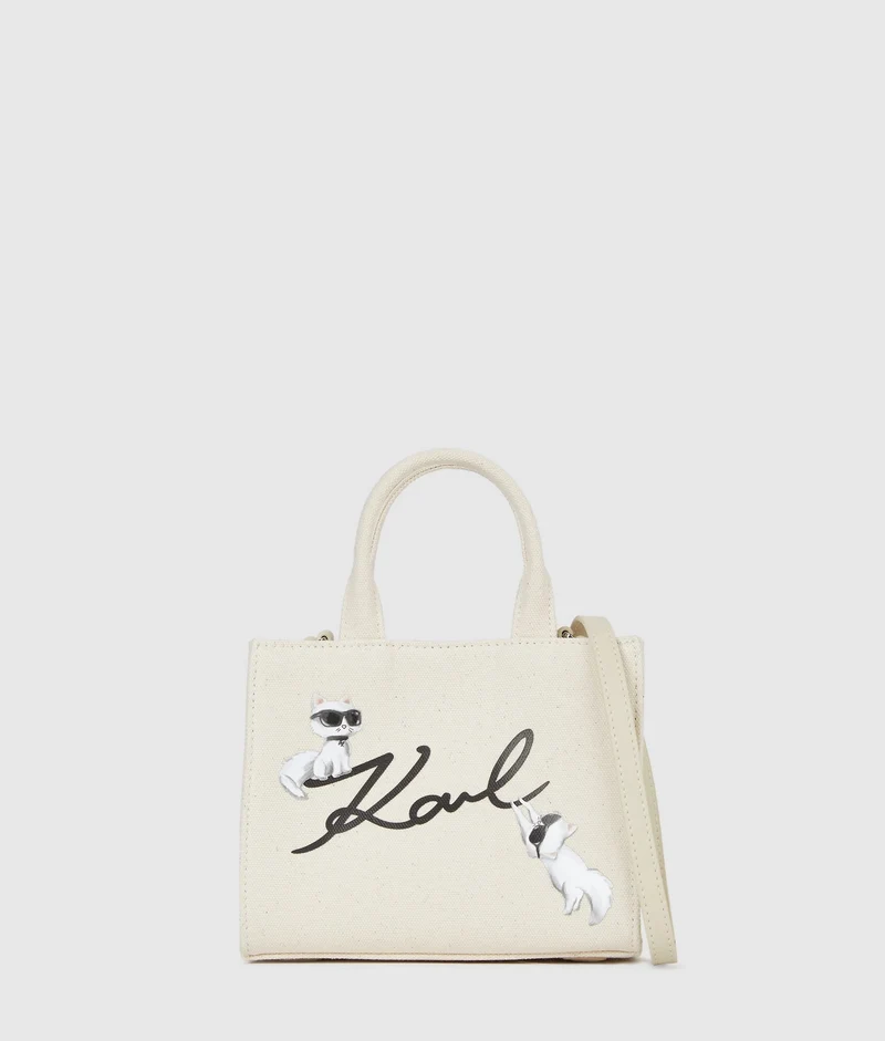 Karl Lagerfeld Sac à main Ikon Signature Choupette Blanc Natural