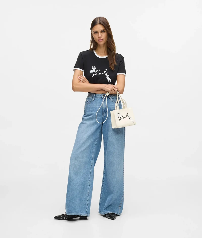Karl Lagerfeld Sac à main Ikon Signature Choupette Blanc Natural