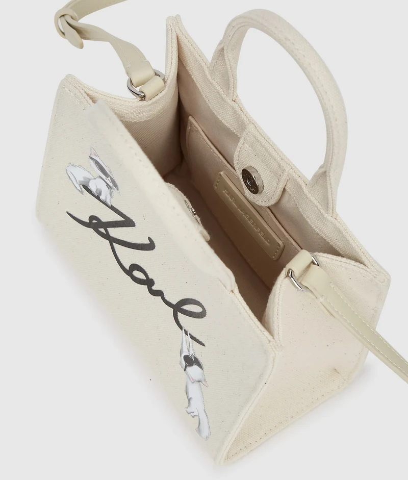 Karl Lagerfeld Sac à main Ikon Signature Choupette Blanc Natural