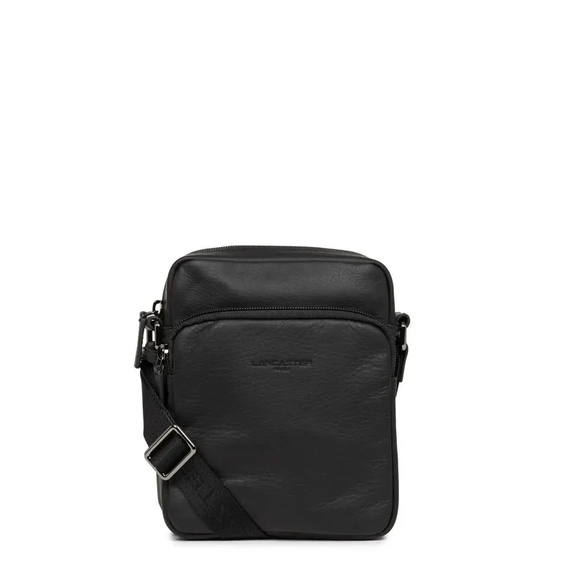 Lancaster Sacoche cuir vachette SOFT VINTAGE Noir