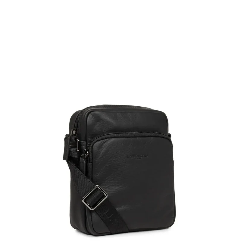 Lancaster Sacoche cuir vachette SOFT VINTAGE Noir