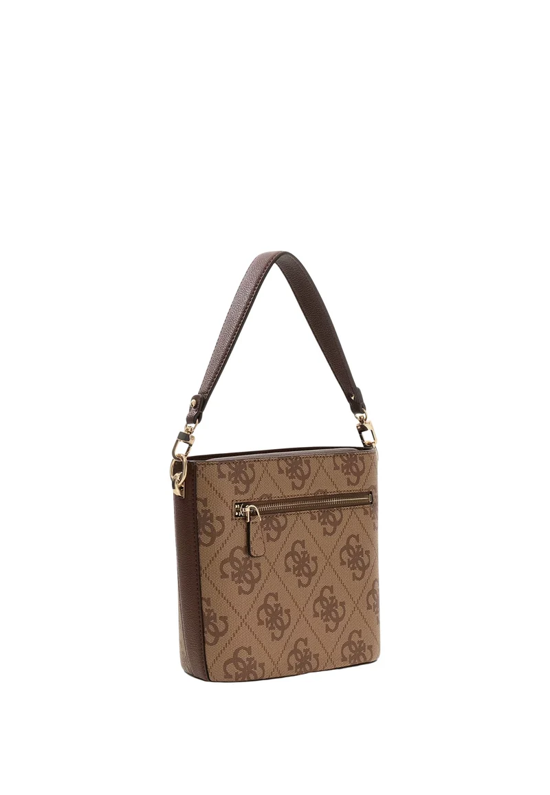 Guess Sacs à main Karnilla Logo Bucket Latte Logo/Brown