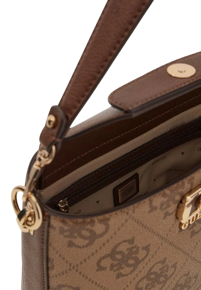 Guess Sacs à main Karnilla Logo Bucket Latte Logo/Brown