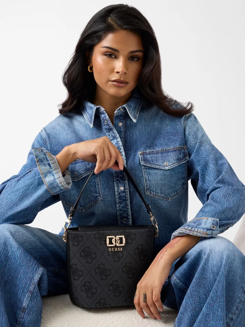 Guess Sacs à main Karnilla Logo Bucket Coal Logo