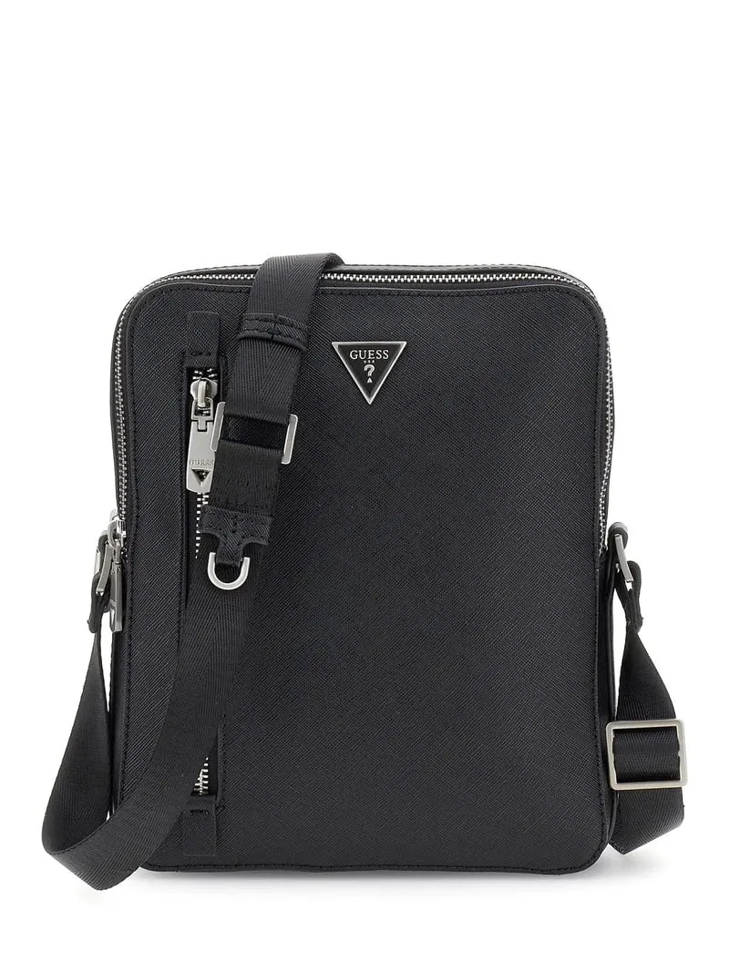 Guess Sacoche Torino Top Zip Cross Black