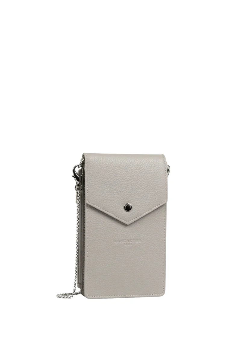 Lancaster Pochette smartphone A rabat avec pression Foulonné PM Gris