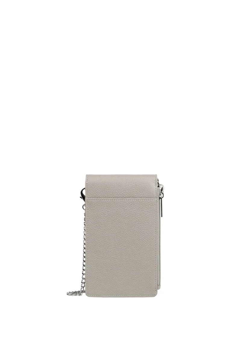 Lancaster Pochette smartphone A rabat avec pression Foulonné PM Gris