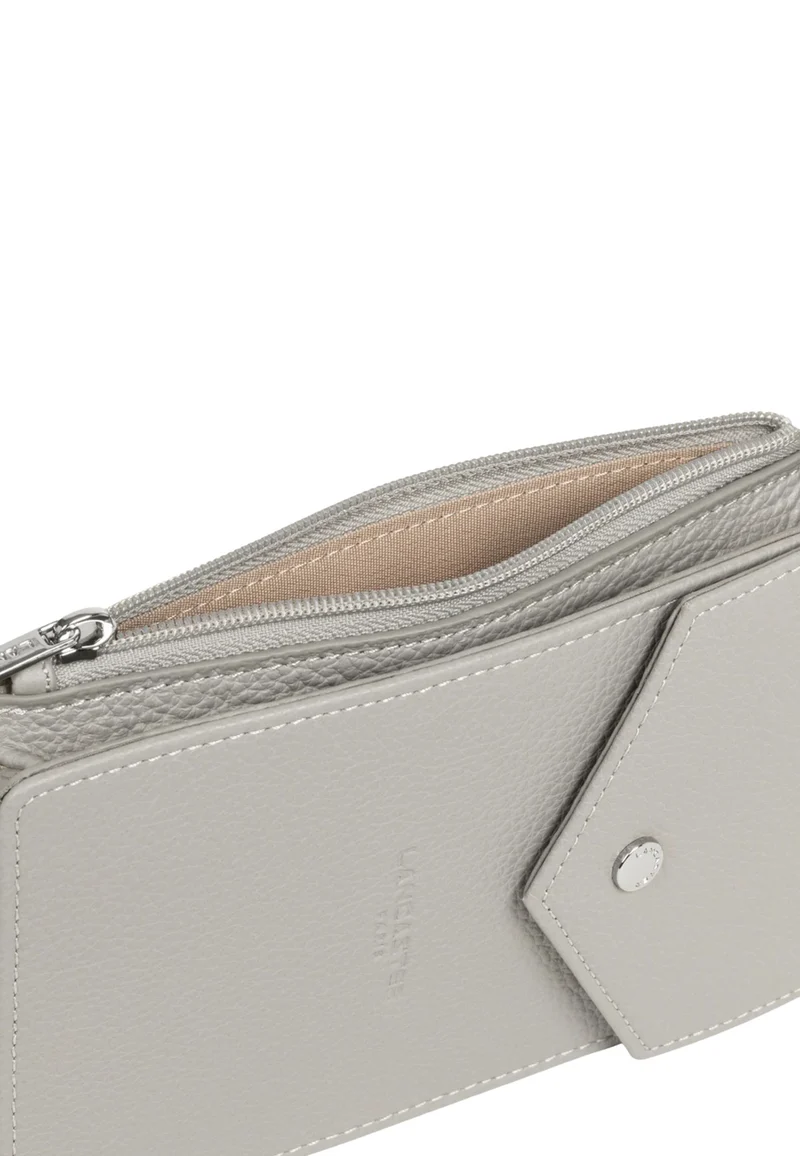 Lancaster Pochette smartphone A rabat avec pression Foulonné PM Gris