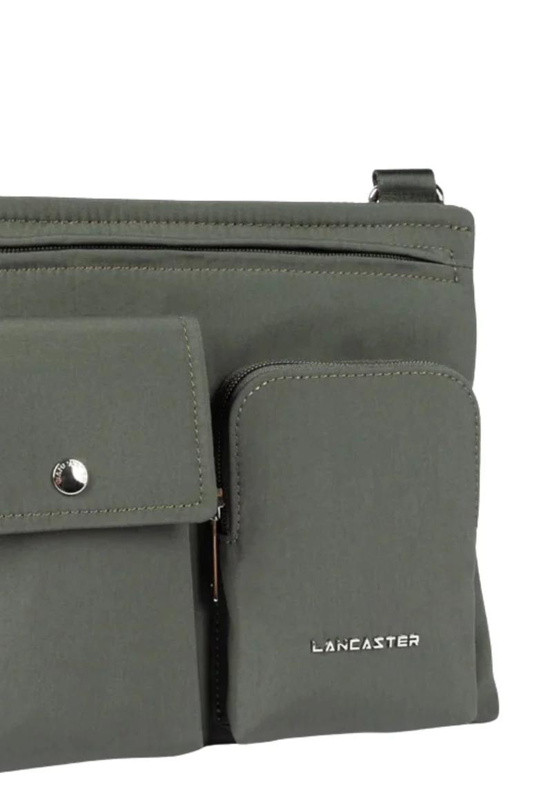 Lancaster Pochette Zippé Basic Pocket Kaki Foncé