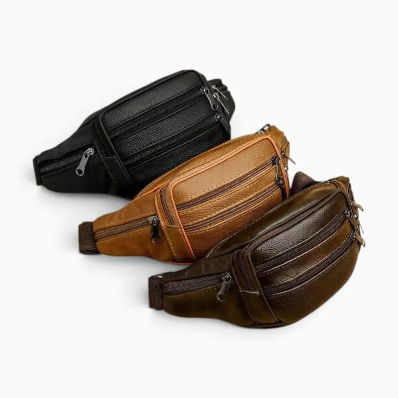 Sacoche Sac Banane Cuir Homme