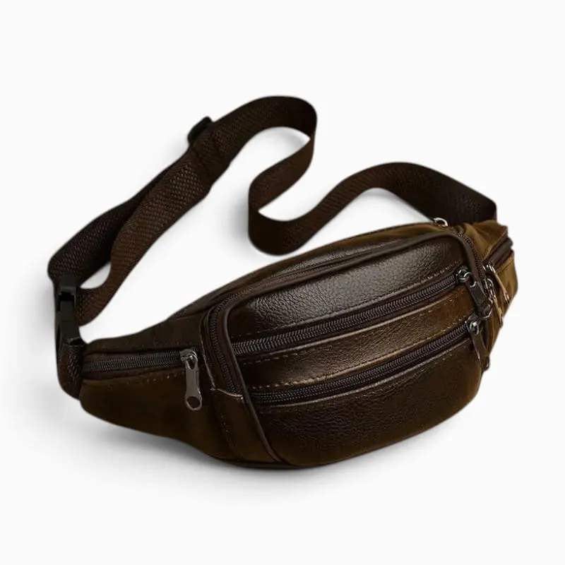 Sacoche Sac Banane Cuir Homme