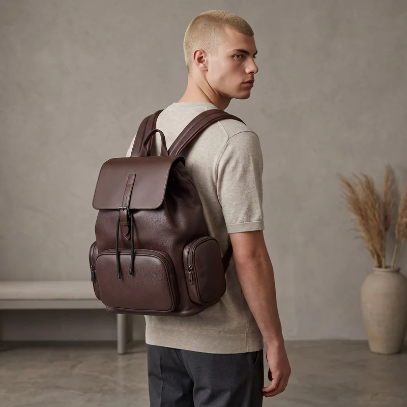 Sac à Dos Cuir Business Grande Capacité