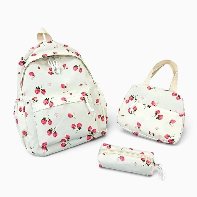 Cartable École Fille avec Trousse et Sac à Déjeuner Assorti