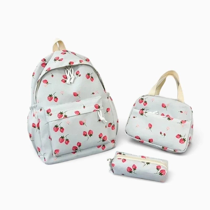 Cartable École Fille avec Trousse et Sac à Déjeuner Assorti