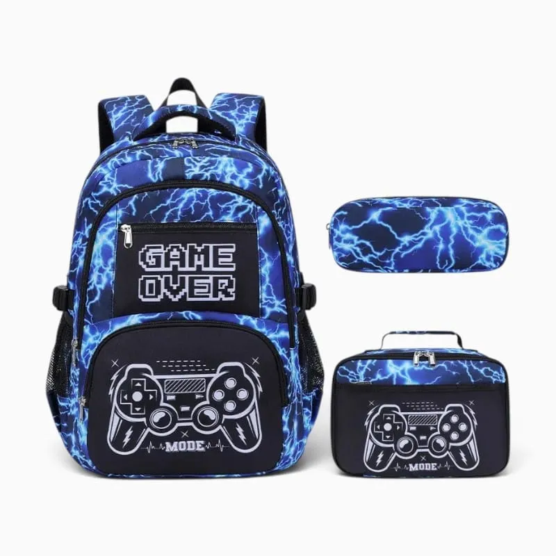 Cartable École avec Trousse et Sac à Déjeuner Assorti