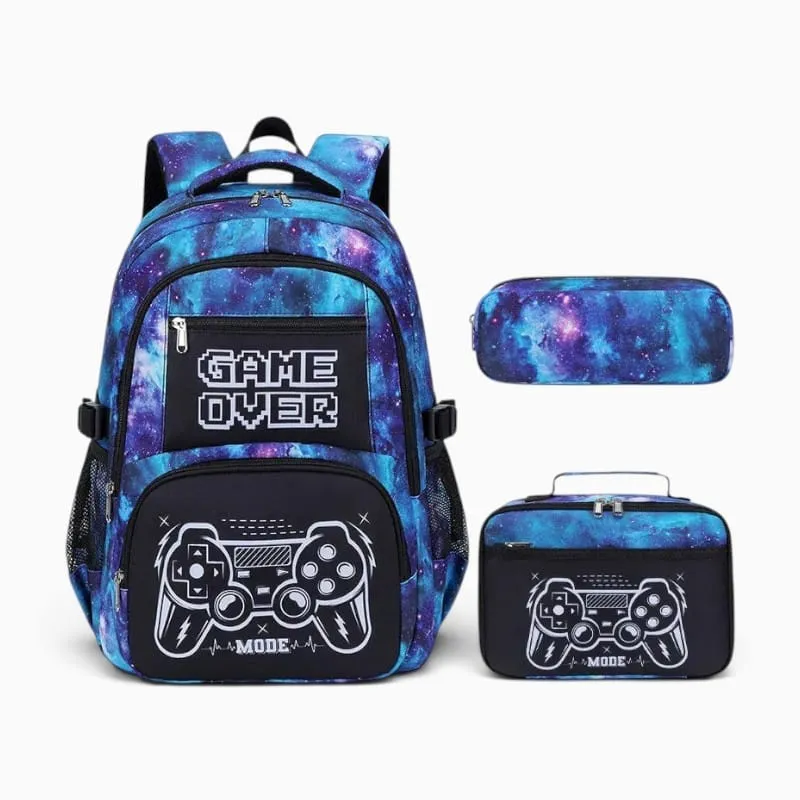 Cartable École avec Trousse et Sac à Déjeuner Assorti