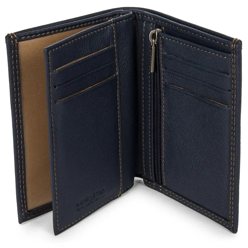 Lancaster Portefeuille Cuir Vachette Bleu/Camel RFID