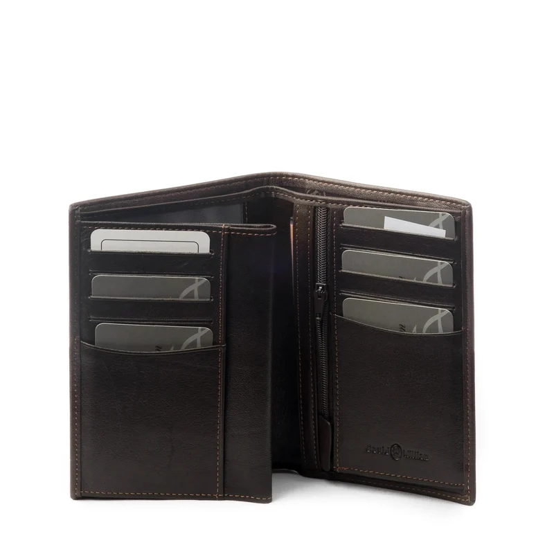 David William Portefeuille cuir Deco anti piratage Marron