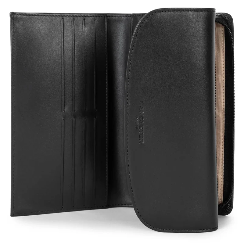 Lancaster Portefeuille dos à dos Paris PM Noir