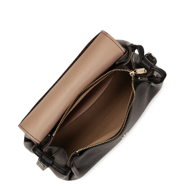 Lancaster Sac trotteur A rabat aimanté M Accordéon Double Noir - In - Nude