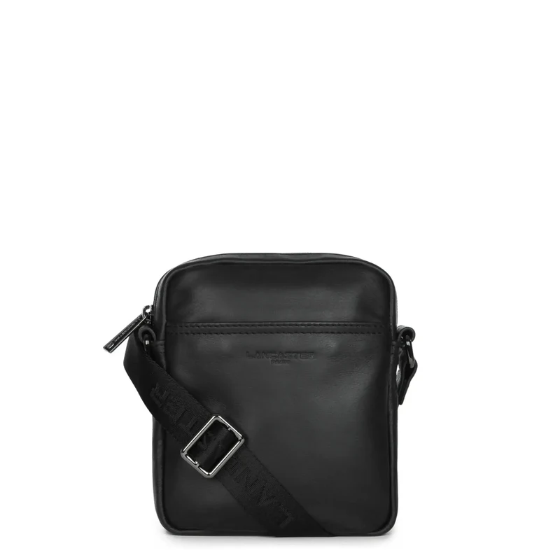 Lancaster Sacoche cuir Homme SOFT VINTAGE Noir