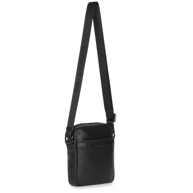 Lancaster Sacoche cuir Homme SOFT VINTAGE Noir