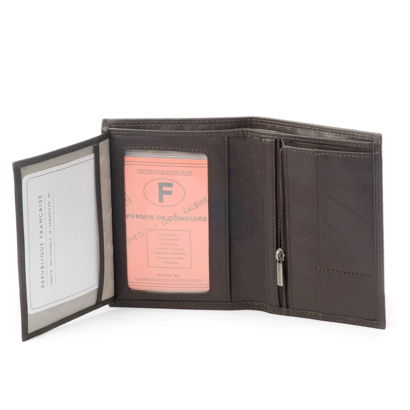 Lancaster Portefeuille cuir anti piratage Marron