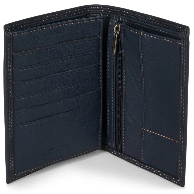 Lancaster Portefeuille cuir anti piratage Bleu/Camel