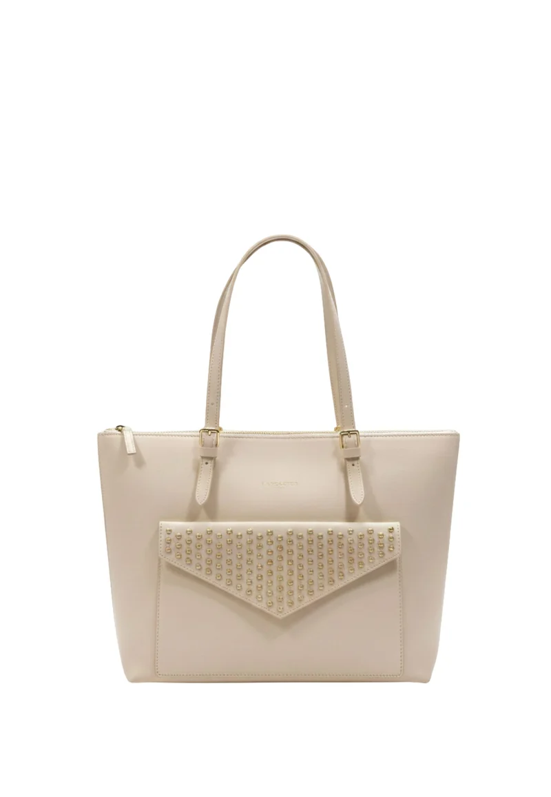 Lancaster Sac Cabas Studded Ivoire
