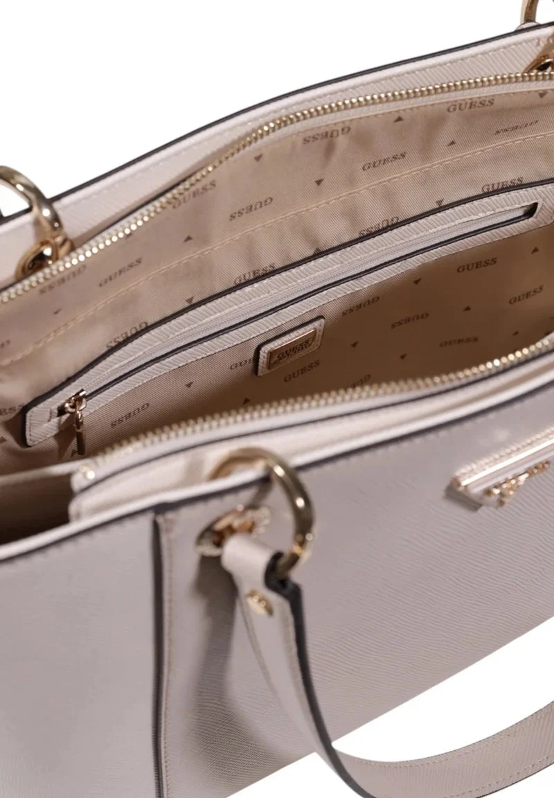 Guess Sac Bandoulière Bramina Small Satche Off White/Taupe