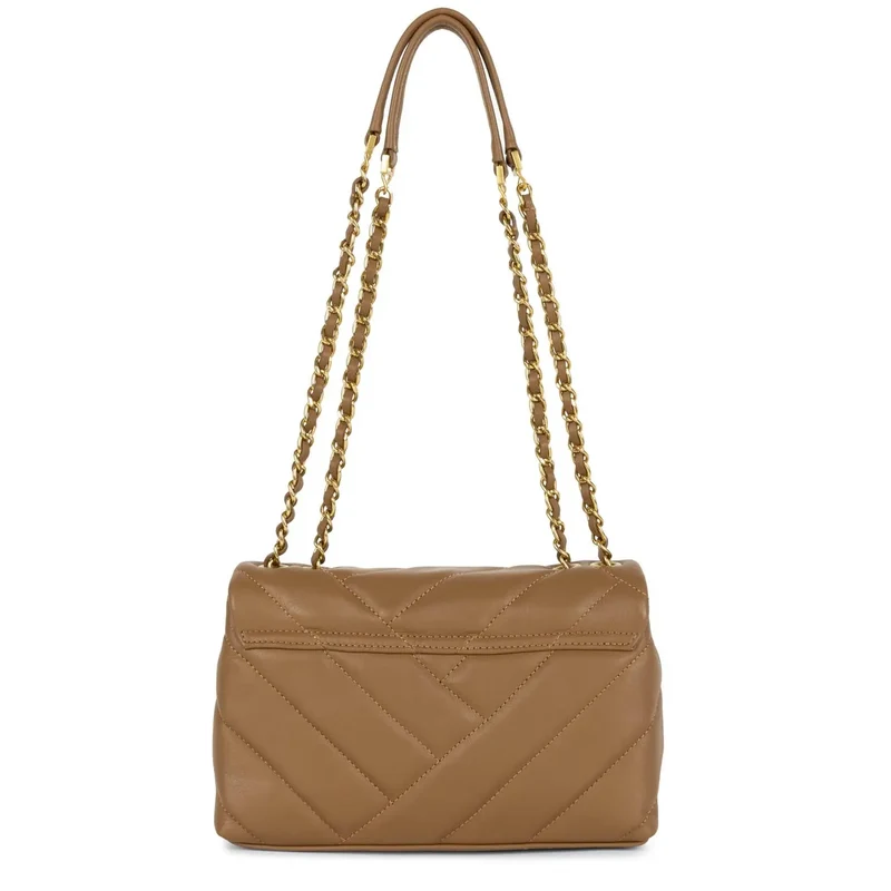 Lancaster Sac rabat cuir Soft Matelassé Camel