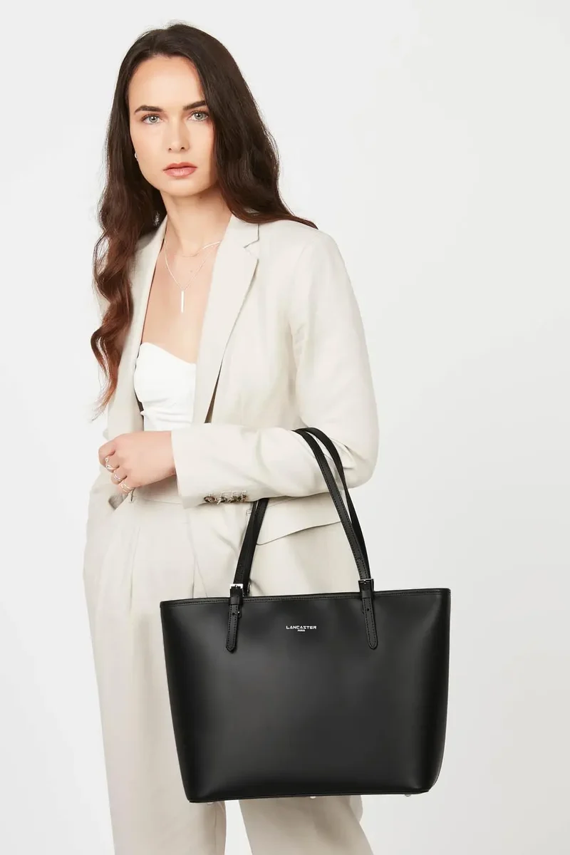 Lancaster Sac cabas épaule Zippée L Smooth Noir